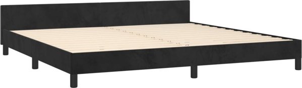 vidaXL Rama κρεβατιού με κεφαλάρι, μαύρη, 200x200 εκ, βελούδινη