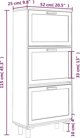 vidaXL Ντουλάπι για Παπούτσια, Μαύρο, 52x25x115 εκ., Συνθετικό Ξύλο