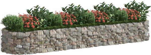 vidaXL Podwyzszona donica gabionowa galwanizowane zelazo 400x100x50 cm