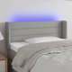 vidaXL Zaglowek do lozka z LED, jasnoszary, 93x16x78/88 cm, tkanina