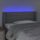 vidaXL Zaglowek do lozka z LED, jasnoszary, 93x16x78/88 cm, tkanina