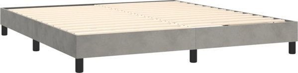 vidaXL Κρεβάτι kontynentalne με στρώμα και LED, γκρι βελούδο 180x200 cm