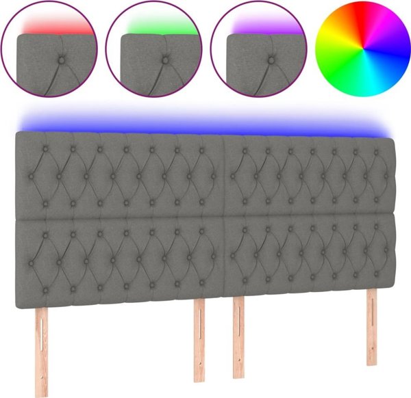 vidaXL Zaglowek do lotka z LED, skouros gkri, 200x7x118/128 cm, ypogeio