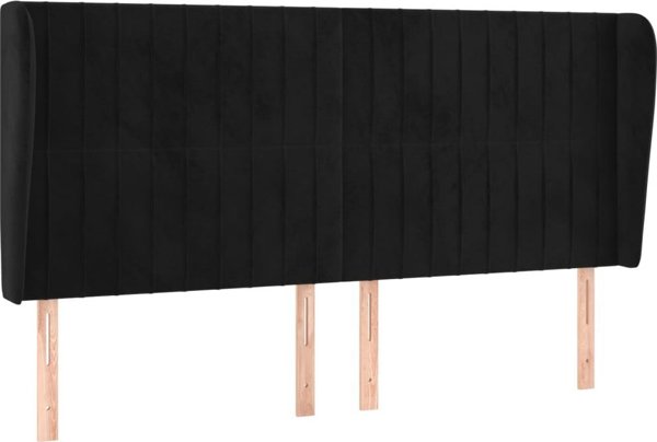 vidaXL Κεφαλάρι uszak, μαύρο, 203x23x118/128 cm, βελούδο