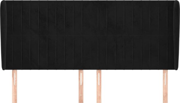 vidaXL Κεφαλάρι uszak, μαύρο, 203x23x118/128 cm, βελούδο
