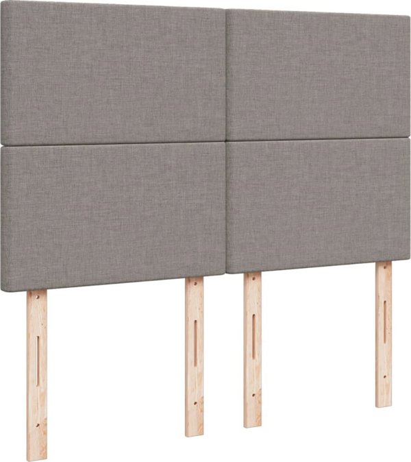 vidaXL Lozko kontynentalne z materacem, taupe, tkanina, 140x200 cm