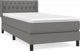 vidaXL Κρεβάτι κοντινένταλ με στρώμα, σκουρόγκρι ύφασμα, 90x200cm