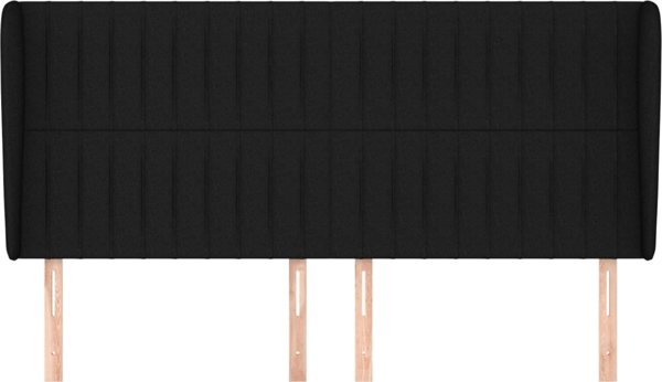 vidaXL Κεφαλάρι uszak, μαύρο, 203x23x118/128 cm, ύφασμα