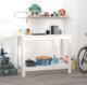 vidaXL Εργασιακό τραπέζι, λευκό, 110x50x80 εκ., από μασίφ ξύλο πεύκου
