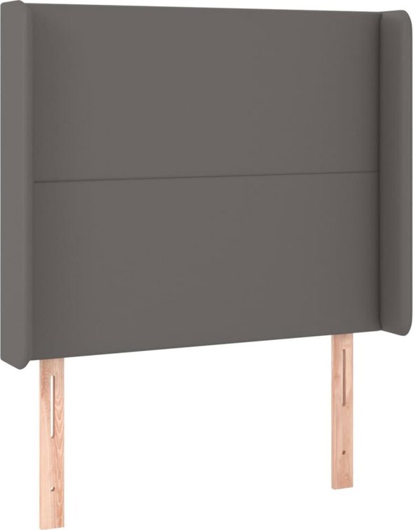 vidaXL Κεφαλάρι uszak γκρι, 103x16x118/128 εκ, τεχνητό δέρμα
