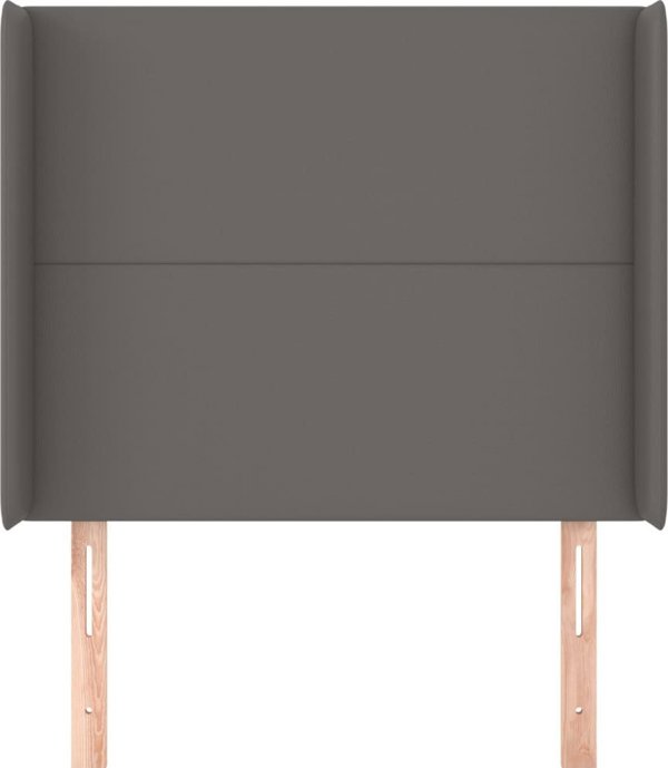 vidaXL Κεφαλάρι uszak γκρι, 103x16x118/128 εκ, τεχνητό δέρμα