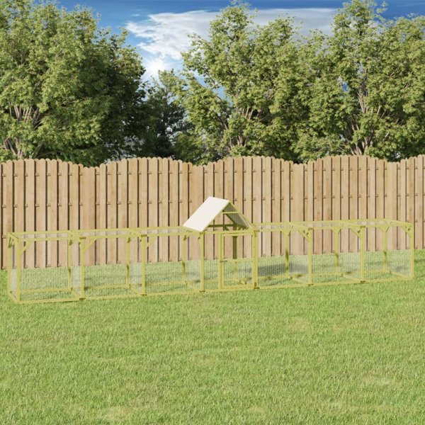vidaXL Επίτοιχος κλωβός για κοτόπουλα, 700x100x150 cm, εμποτισμένο πεύκο