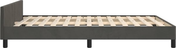 vidaXL Rama κρεβατιού με κεφαλάρι, σκούρο γκρι, 140x190 cm, βελούδινη