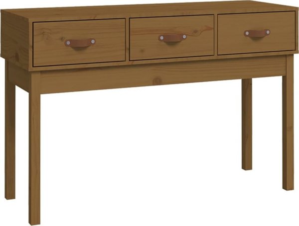 vidaXL Stolik konsolowy miodowy braz 114x40x75 cm drewno sosnowe