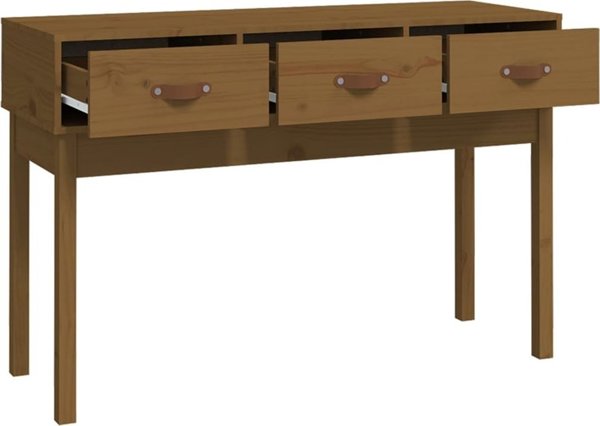 vidaXL Stolik konsolowy miodowy braz 114x40x75 cm drewno sosnowe