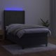 vidaXL Κρεβάτι Κοτινεντάλ με στρώμα και LED, γκρι βελούδο, 90x200 cm