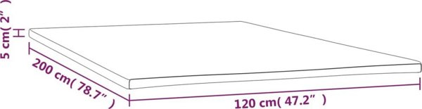Επικάλυψη στρώματος (topper) vidaXL 120x200x5 cm
