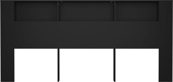vidaXL κεφαλάρι κρεβατιού με ράφια μαύρο 220x18,5x104,5 cm