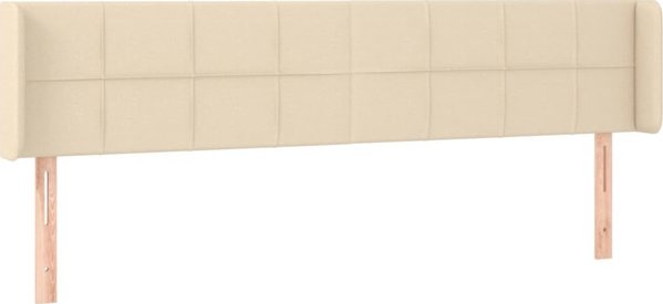 vidaXL Zaglowek uszak, krem, 163x16x78/88 cm, tkanina