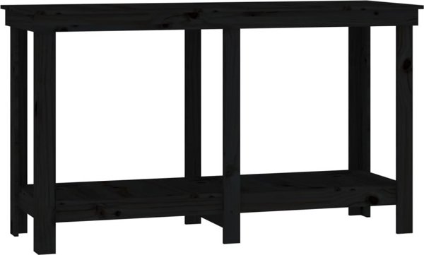 vidaXL Τραπέζι εργασίας, μαύρο, 140x50x80 cm, συμπαγές ξύλο πεύκου
