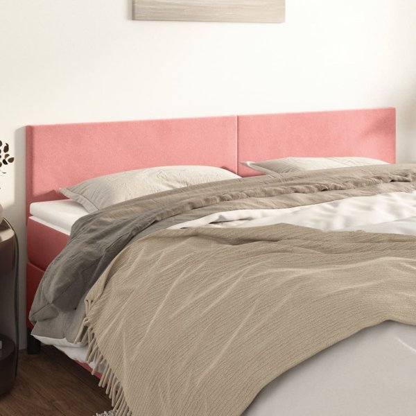 vidaXL Ζαγλώβκι για κρεβάτι, 2 τεμ., ροζ, 90x5x78/88 εκ, βελούδο