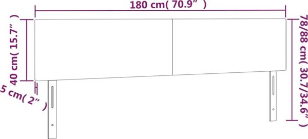 vidaXL Ζαγλώβκι για κρεβάτι, 2 τεμ., ροζ, 90x5x78/88 εκ, βελούδο