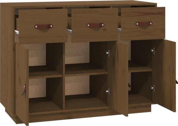 vidaXL Κομόδα, καφέ μέλισσα, 100x40x75 εκ., μασίφ πεύκο