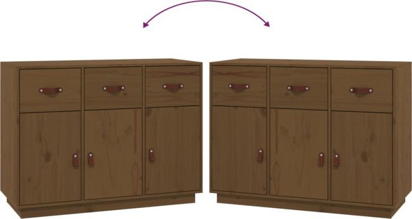 vidaXL Κομόδα, καφέ μέλισσα, 100x40x75 εκ., μασίφ πεύκο