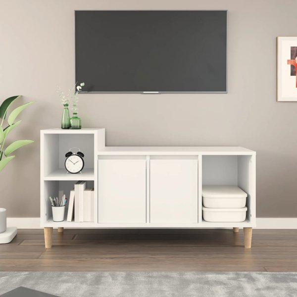 vidaXL Λευκό έπιπλο TV 100x35x55 cm από ξυλοπροϊόντα