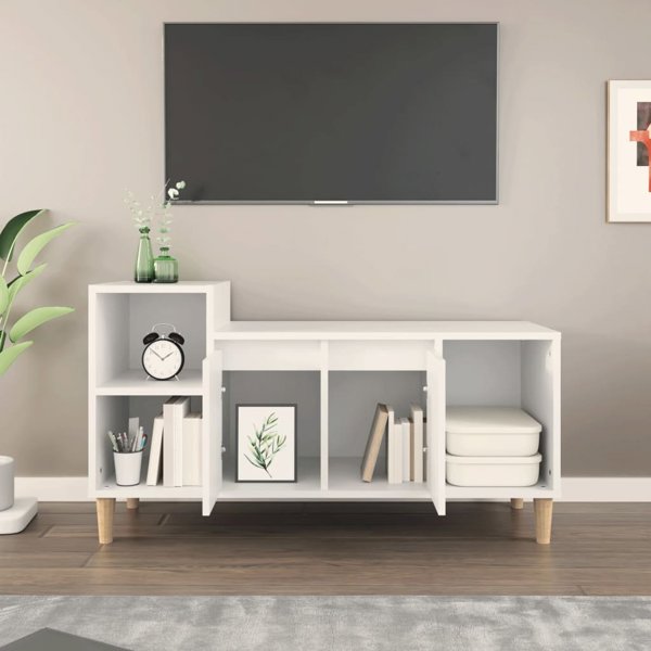 vidaXL Λευκό έπιπλο TV 100x35x55 cm από ξυλοπροϊόντα