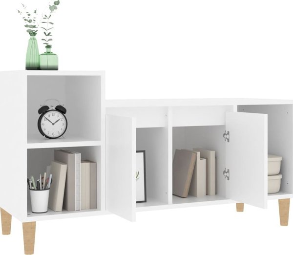 vidaXL Λευκό έπιπλο TV 100x35x55 cm από ξυλοπροϊόντα