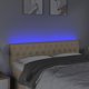 vidaXL Κεφαλάρι κρεβατιού με LED, κρεμ, 144x7x78/88 cm, ύφασμα