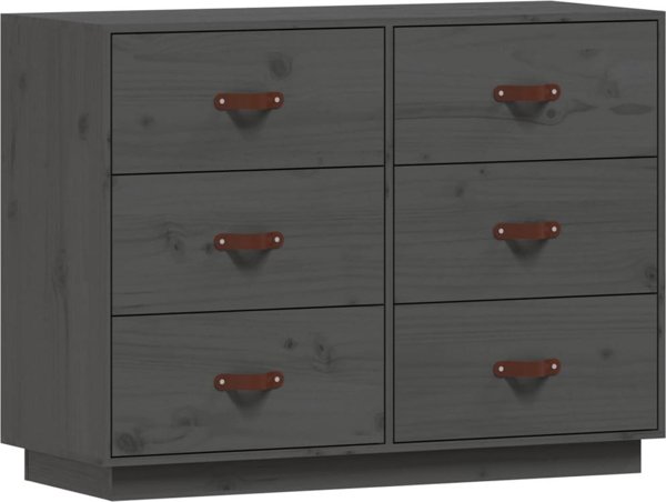 vidaXL vidaXL Komoda, szara, 100x40x75 cm, lite drewno sosnowe