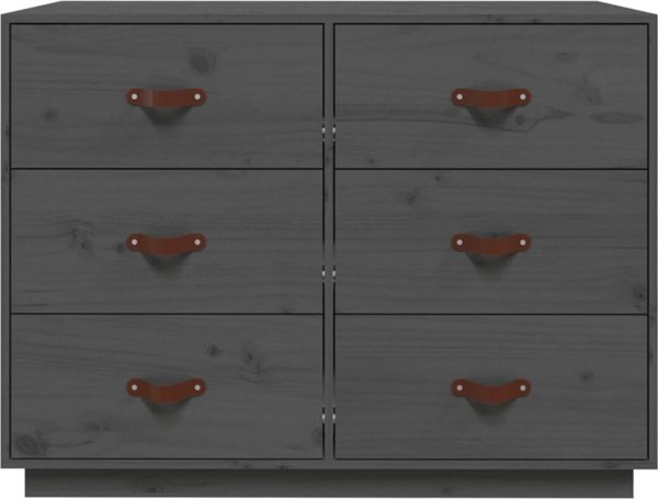 vidaXL vidaXL Komoda, szara, 100x40x75 cm, lite drewno sosnowe