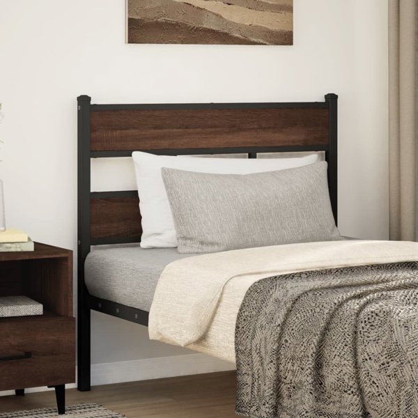 vidaXL Κεφαλάρι, Καφέ Δρυς, 107 cm, Ατσάλι και Ξυλοπολυμερές Υλικό