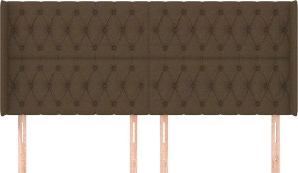 vidaXL Προσκέφαλο uszak, σκούρο καφέ, 203x16x118/128 cm, ύφασμα