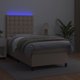 vidaXL Κρεβάτι κοντινεντάλ με στρώμα και LED cappuccino οικοδερμα 90x200εκ