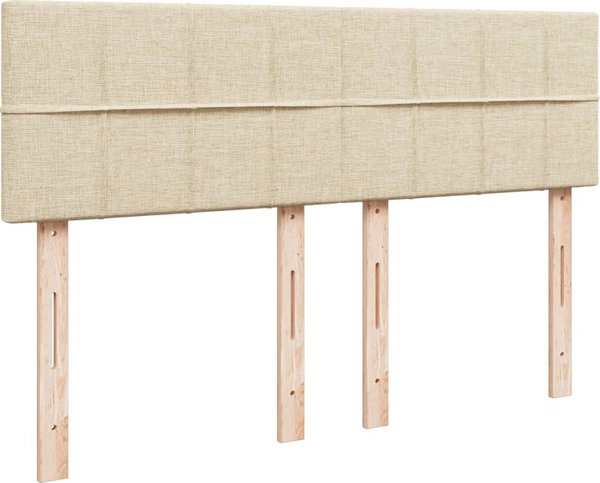 vidaXL Κρεβάτι Continental με στρώμα, κρεμ, 140x200 εκ, ύφασμα