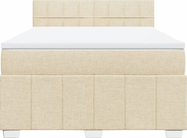 vidaXL Κρεβάτι Continental με στρώμα, κρεμ, 140x200 εκ, ύφασμα