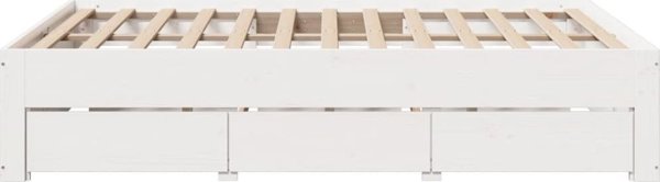 vidaXL Κρεβάτι χωρίς Στρώμα με Συρτάρια Λευκό 140x200 cm από Πεύκο
