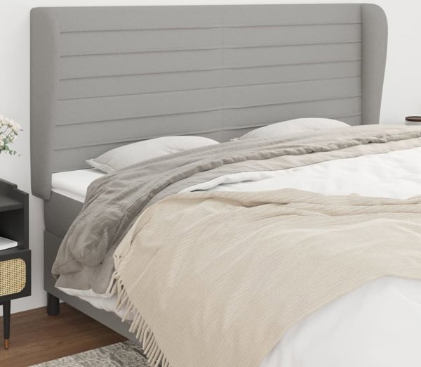 vidaXL Προσκέφαλος uszak, ανοιχτό γκρι, 203x23x118/128 cm, ύφασμα