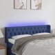 vidaXL Κεφαλάρι Κρεβατιού με LED, Μπλε, 163x16x78/88 cm, Ύφασμα