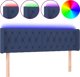 vidaXL Κεφαλάρι Κρεβατιού με LED, Μπλε, 163x16x78/88 cm, Ύφασμα
