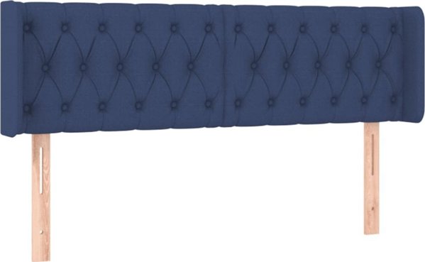 vidaXL Κεφαλάρι Κρεβατιού με LED, Μπλε, 163x16x78/88 cm, Ύφασμα