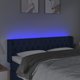 vidaXL Κεφαλάρι Κρεβατιού με LED, Μπλε, 163x16x78/88 cm, Ύφασμα