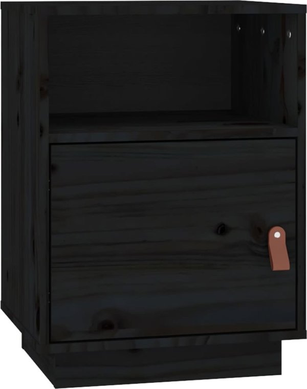 vidaXL Szafki nocne, 2 szt., czarne, 40x34x55 cm, lite drewno sosnowe