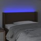 vidaXL Κεφαλάρι κρεβατιού με LED, σκούρο καφέ, 103x16x78/88 cm, υφασμάτινο