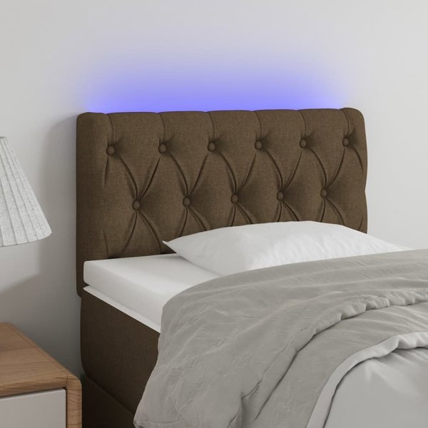 vidaXL Zaglowek do lozka me led, skouro kafe, 80x7x78/88 cm, yfantina