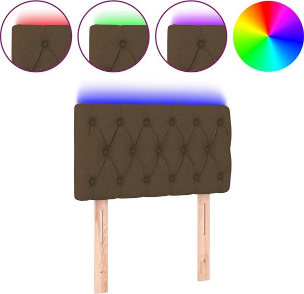 vidaXL Zaglowek do lozka me led, skouro kafe, 80x7x78/88 cm, yfantina