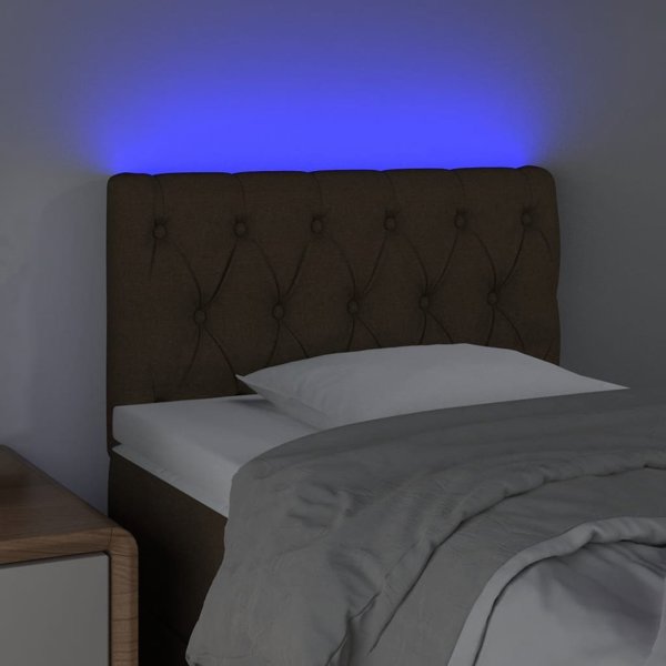 vidaXL Zaglowek do lozka me led, skouro kafe, 80x7x78/88 cm, yfantina